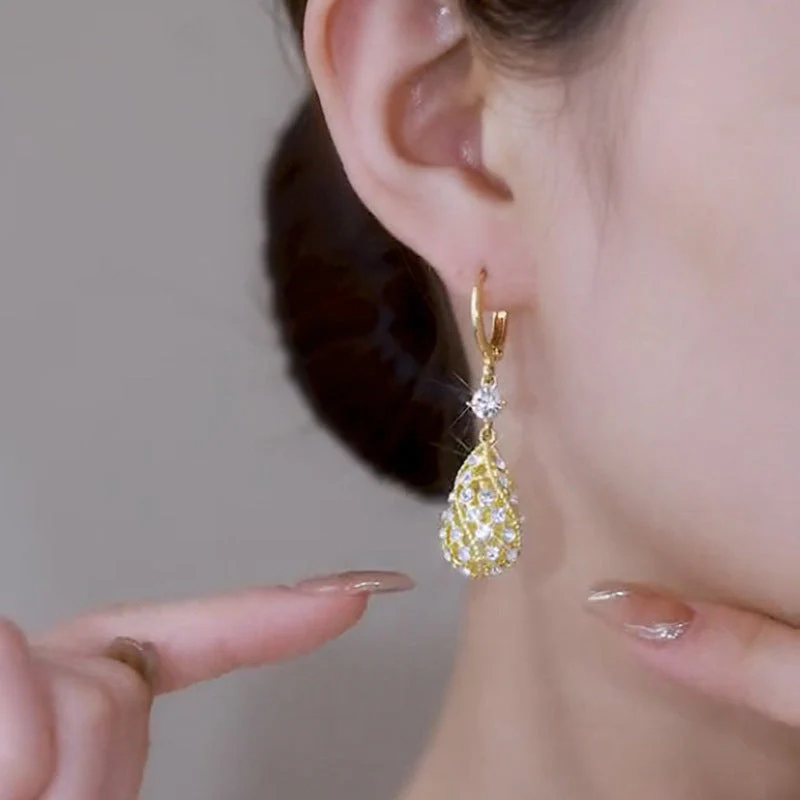 Fashion Diamond Water-Drop Earrings - Image 12