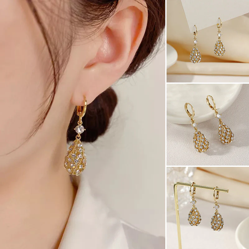 Fashion Diamond Water-Drop Earrings - Image 4