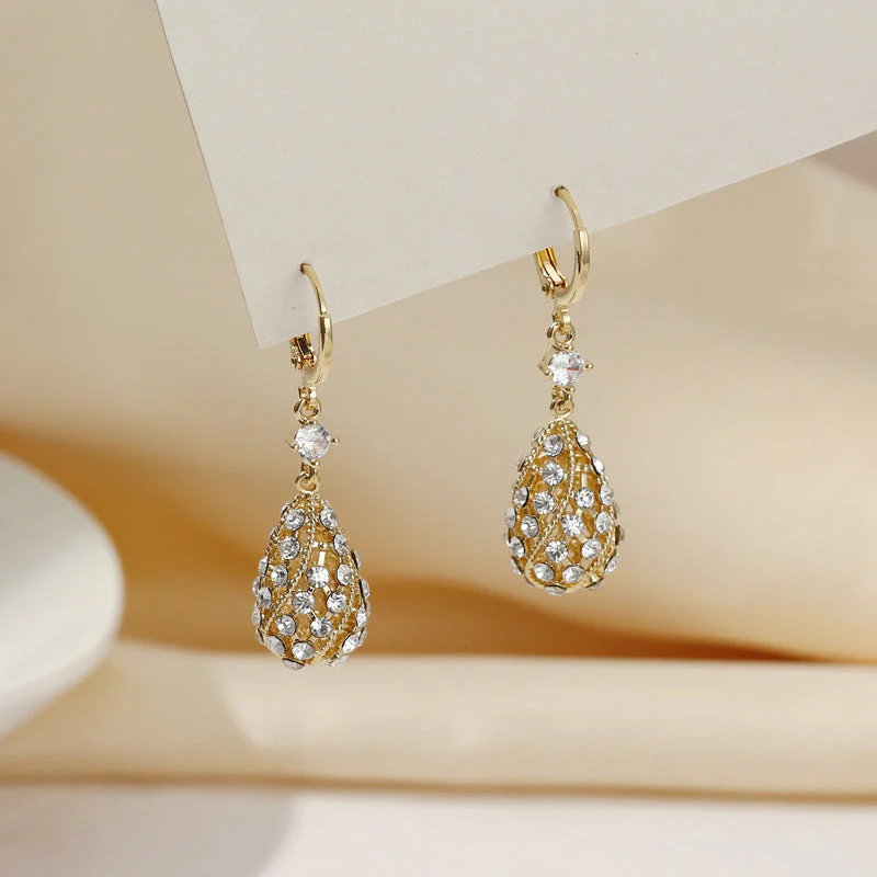 Fashion Diamond Water-Drop Earrings - Image 5