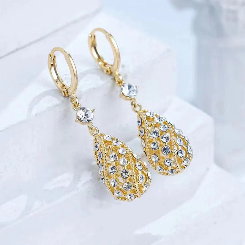 Fashion Diamond Water-Drop Earrings - Image 8