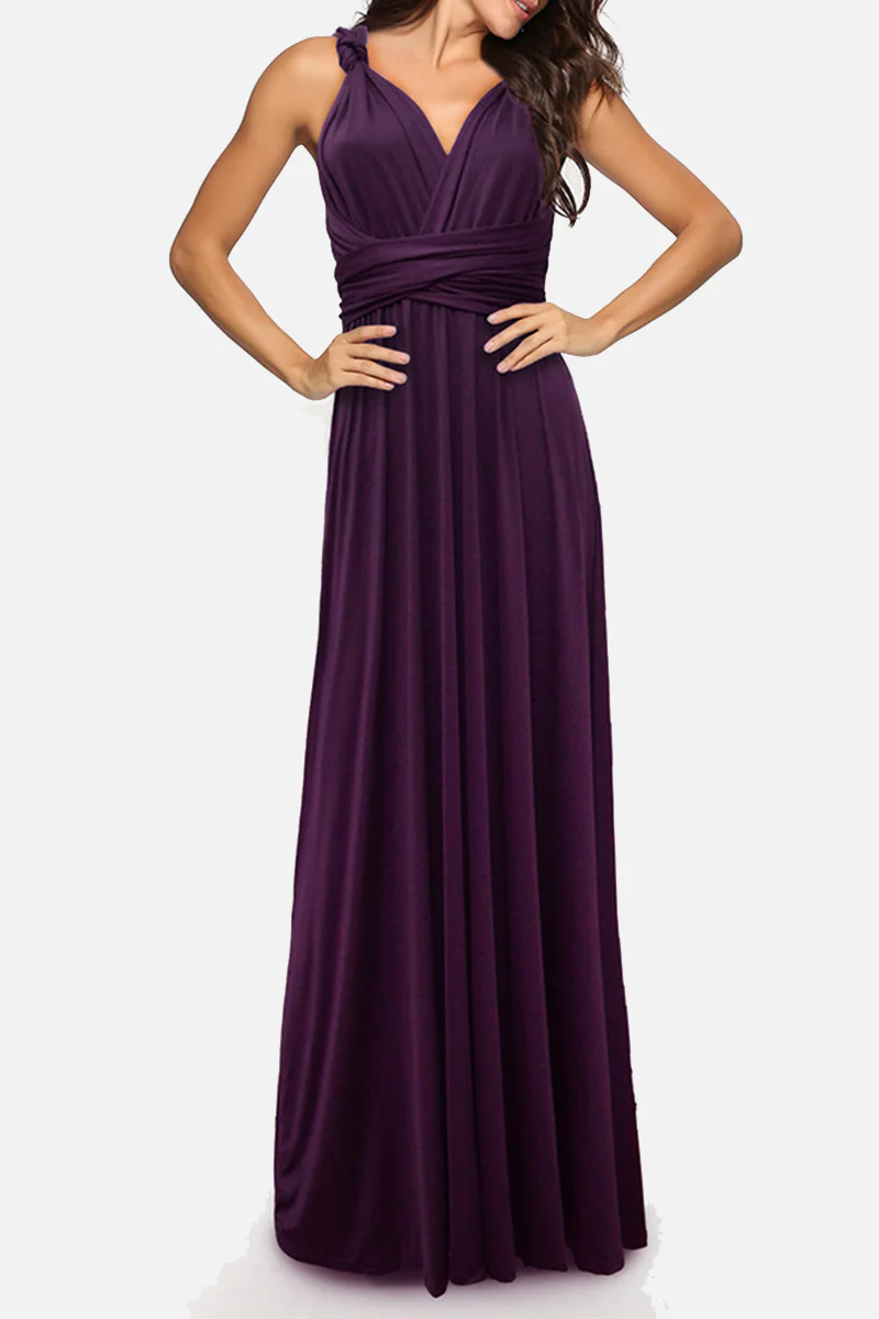 Fashion Elegant Solid Patchwork Backless Strap Design Evening Dress Dresses(20 Colors) - Image 17