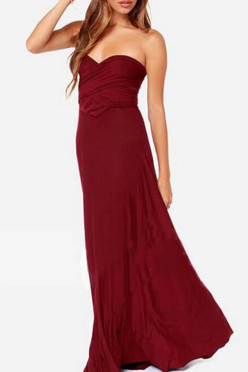 Fashion Elegant Solid Patchwork Backless Strap Design Evening Dress Dresses(20 Colors) - Image 31