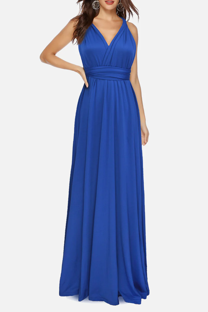 Fashion Elegant Solid Patchwork Backless Strap Design Evening Dress Dresses(20 Colors) - Image 46