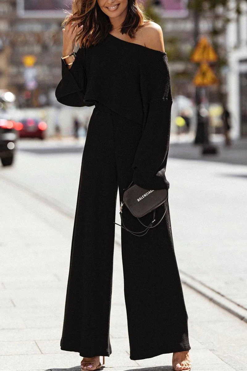 Fashion Off the Shoulder Long Sleeve Two Pieces(3 Colors) - Image 13