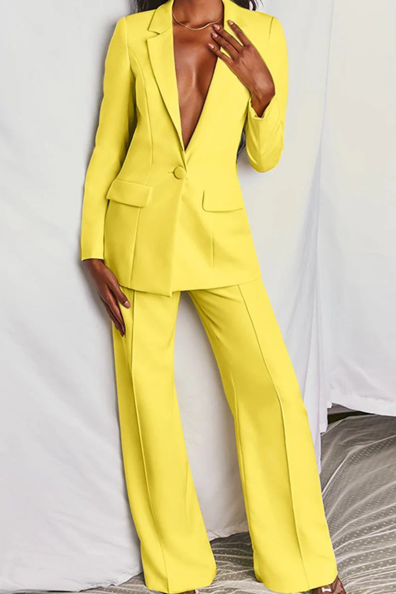 Fashion Solid Patchwork Turndown Collar Long Sleeve Two Pieces - Image 20