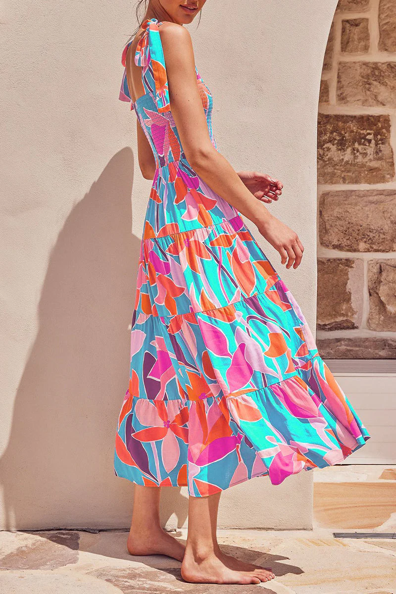 Fashion Street Dot Patchwork Spaghetti Strap Printed Dresses - Image 16