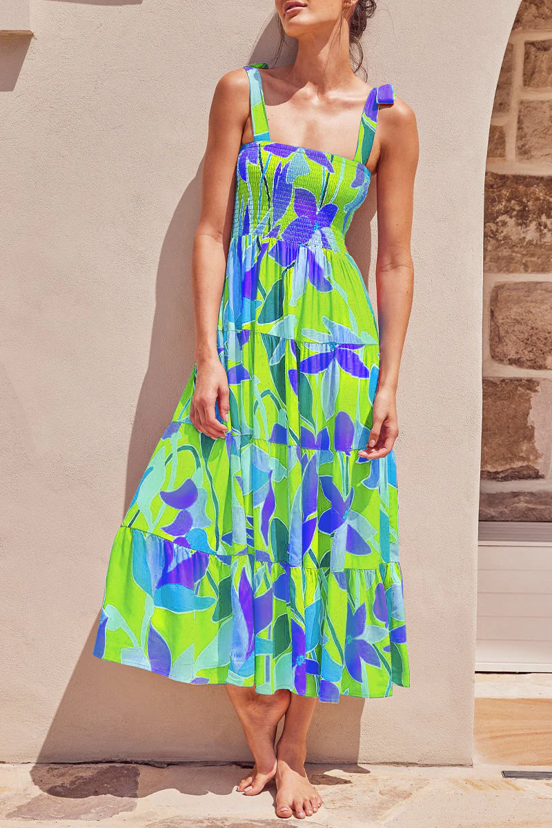 Fashion Street Dot Patchwork Spaghetti Strap Printed Dresses - Image 17