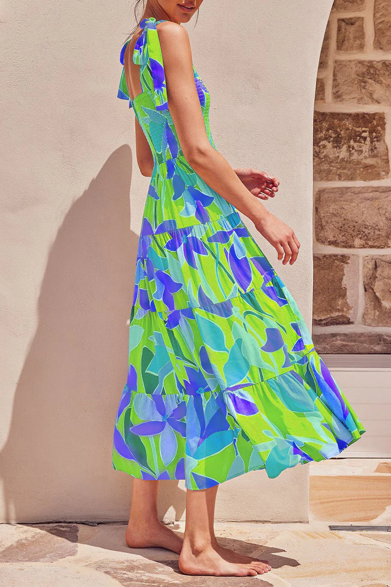 Fashion Street Dot Patchwork Spaghetti Strap Printed Dresses - Image 18