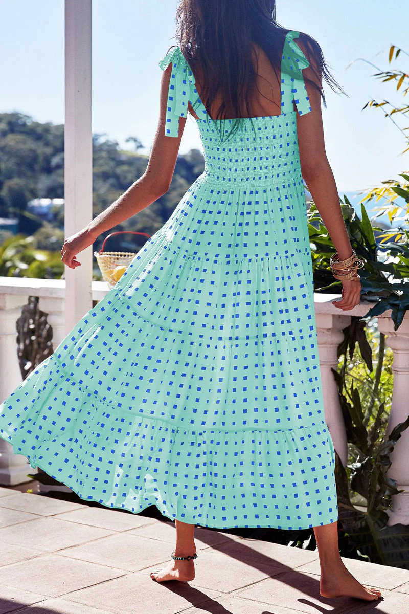 Fashion Street Dot Patchwork Spaghetti Strap Printed Dresses - Image 22