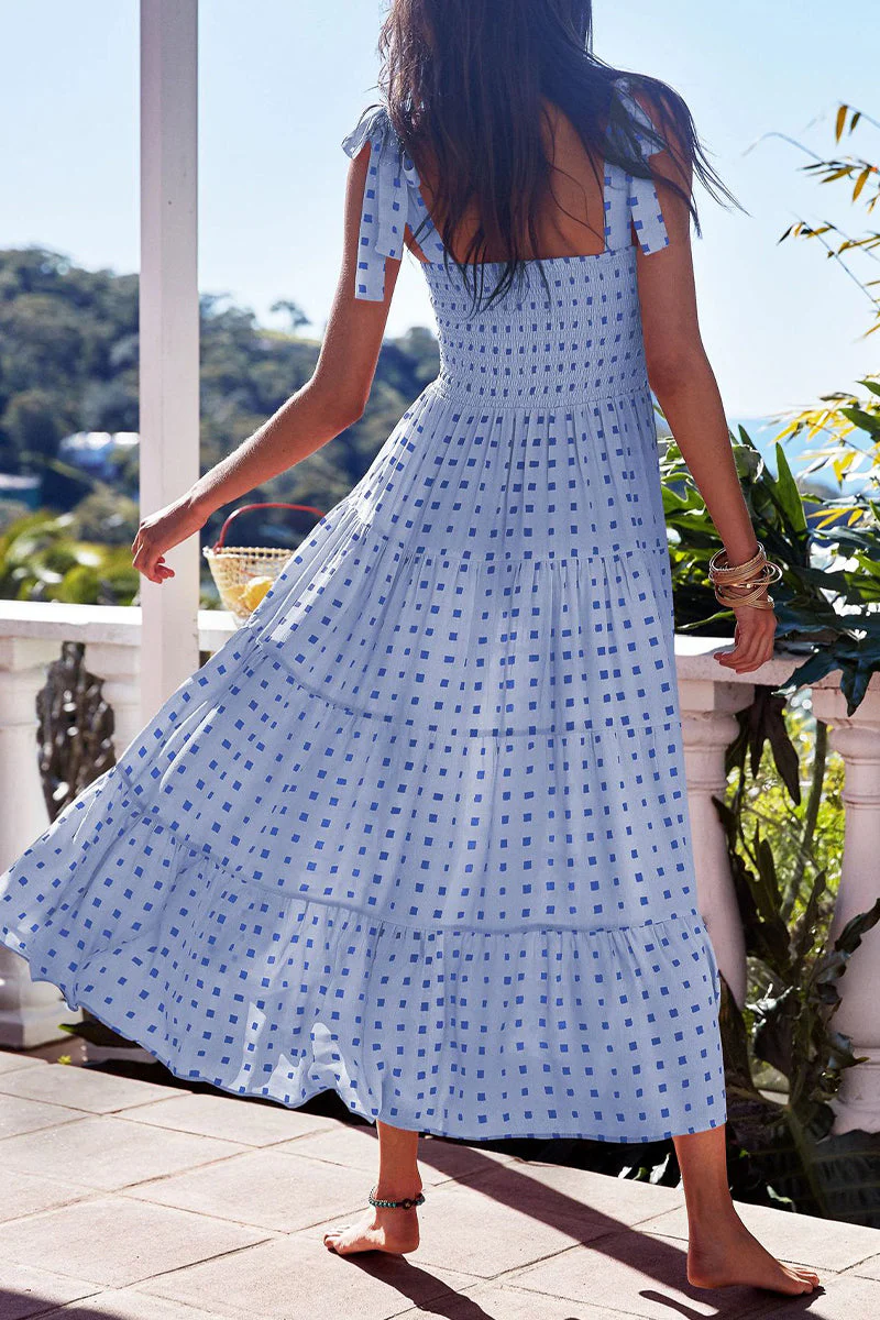 Fashion Street Dot Patchwork Spaghetti Strap Printed Dresses - Image 24