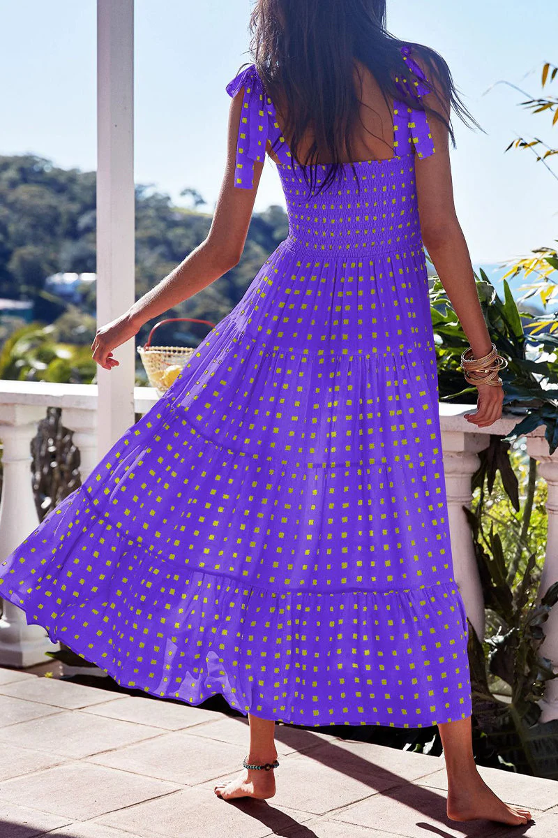 Fashion Street Dot Patchwork Spaghetti Strap Printed Dresses - Image 28