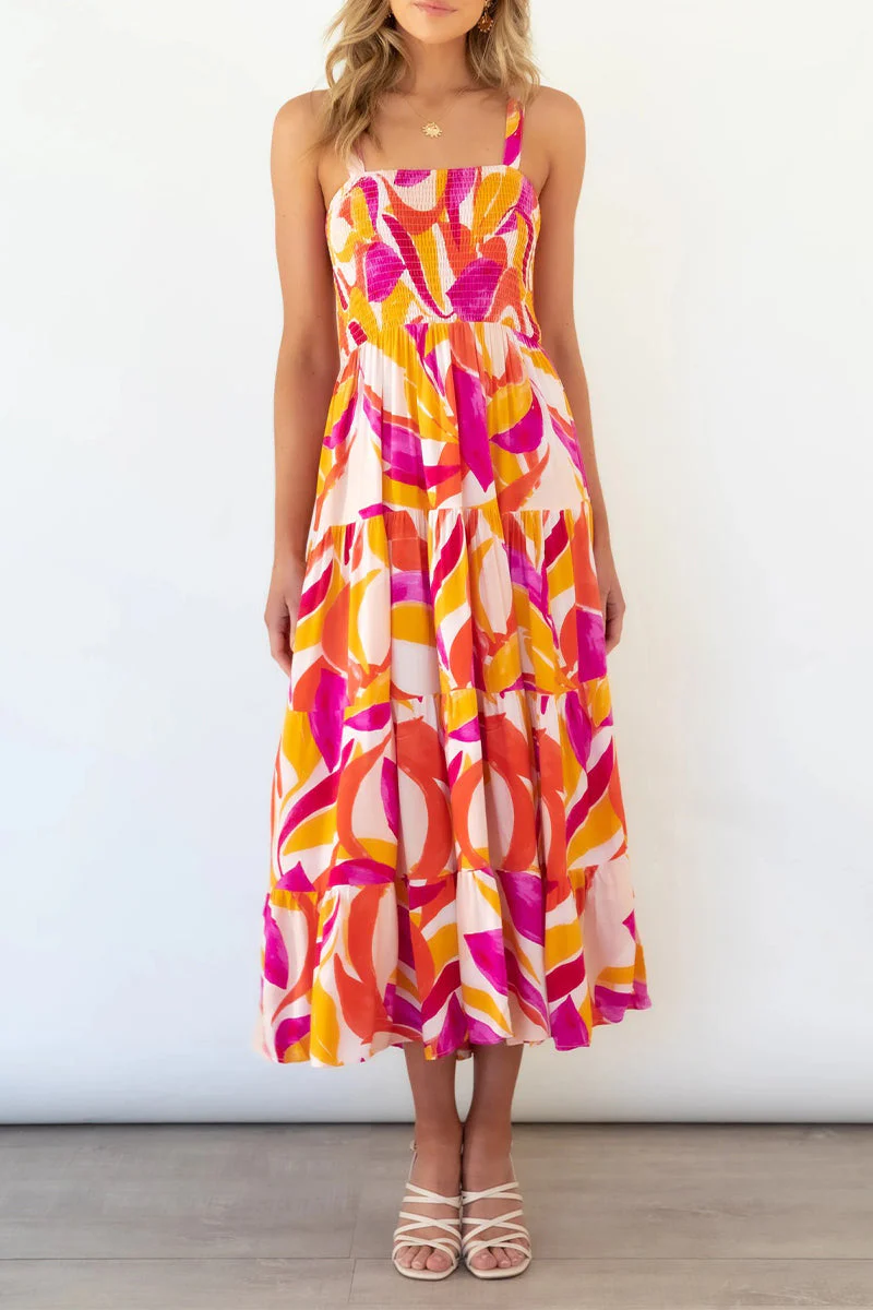 Fashion Street Dot Patchwork Spaghetti Strap Printed Dresses - Image 66