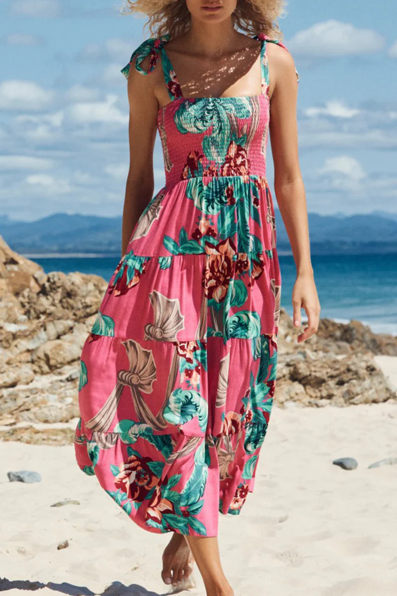 Fashion Street Dot Patchwork Spaghetti Strap Printed Dresses - Image 70