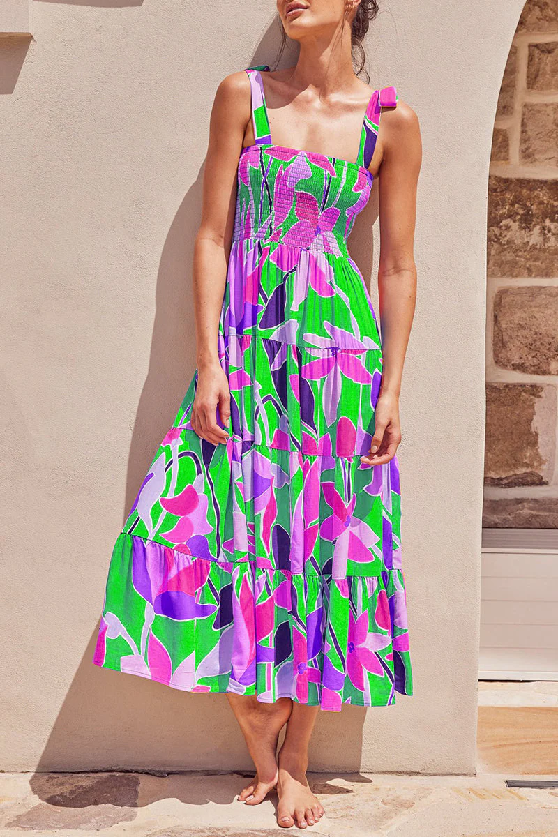Fashion Street Dot Patchwork Spaghetti Strap Printed Dresses - Image 72