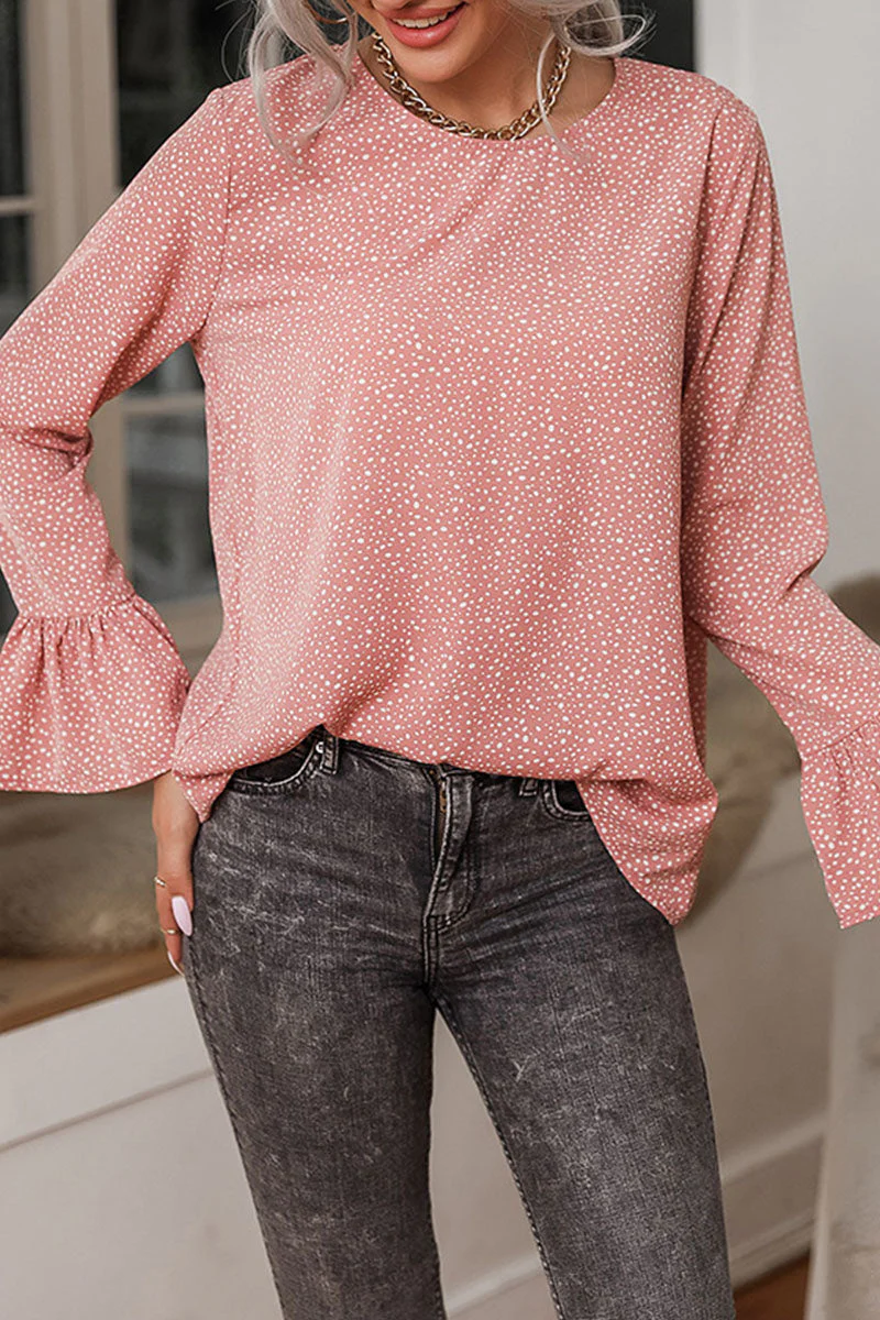 Fashion Street Print Patchwork O Neck Tops - Image 3
