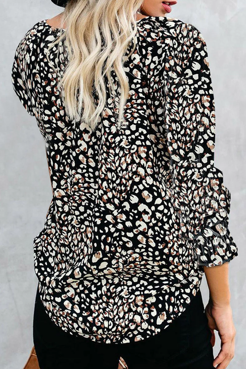 Fashion Street Print Patchwork V Neck Tops - Image 6