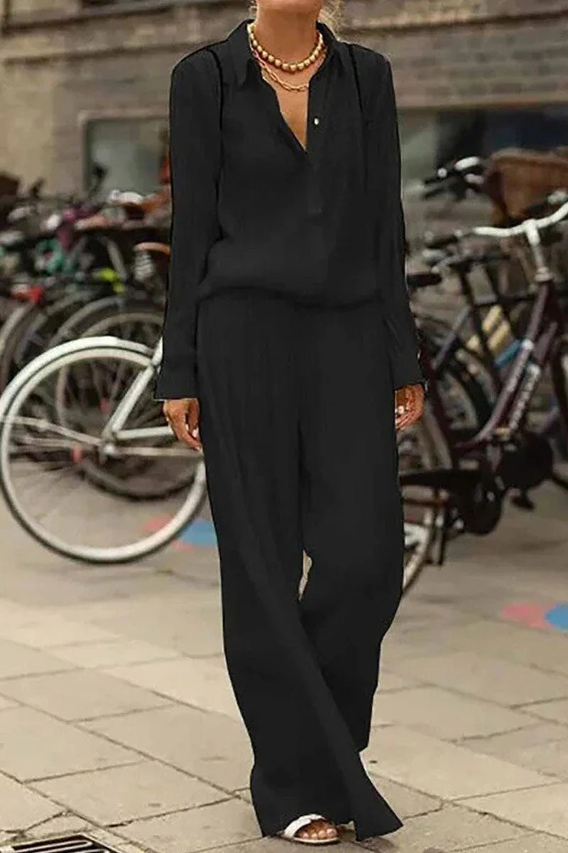 Fashion Street Turndown Collar Long Sleeve Two Pieces(4 Colors) - Image 10