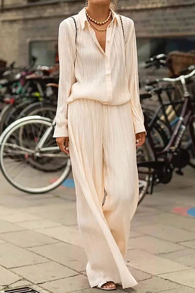 Fashion Street Turndown Collar Long Sleeve Two Pieces(4 Colors) - Image 9