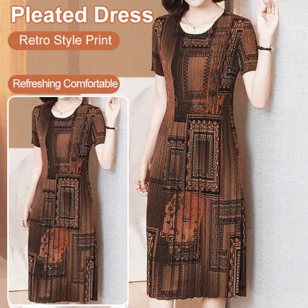 Fashionable Pleated Dress - Image 9
