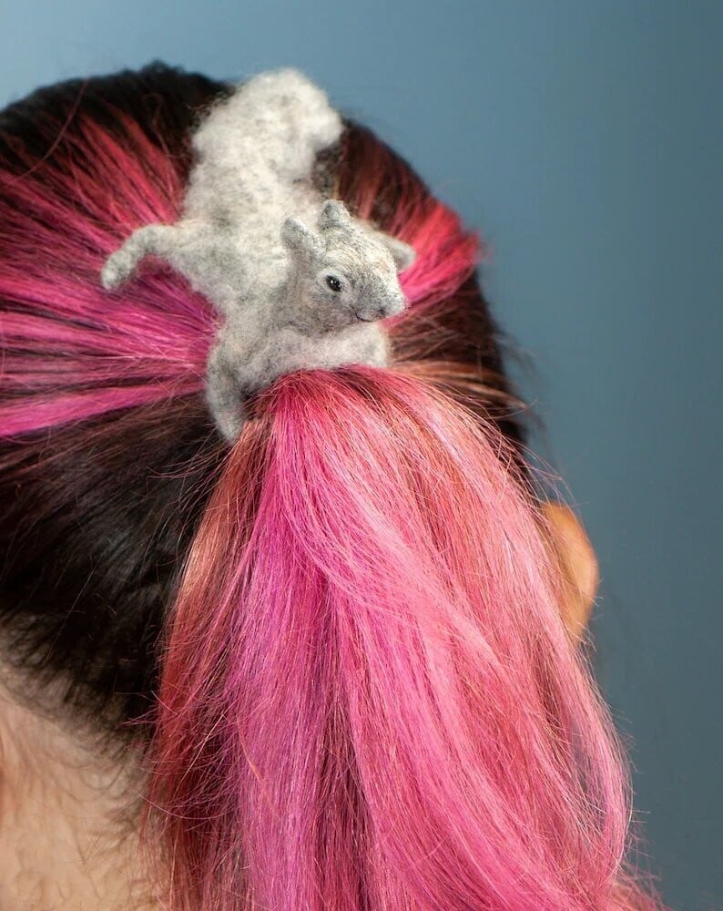 Felted animal hairpin - Image 12