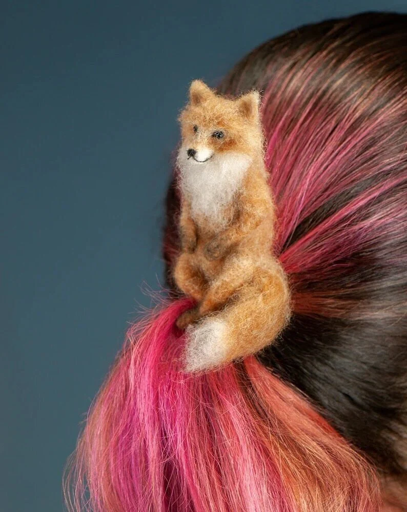 Felted animal hairpin - Image 14