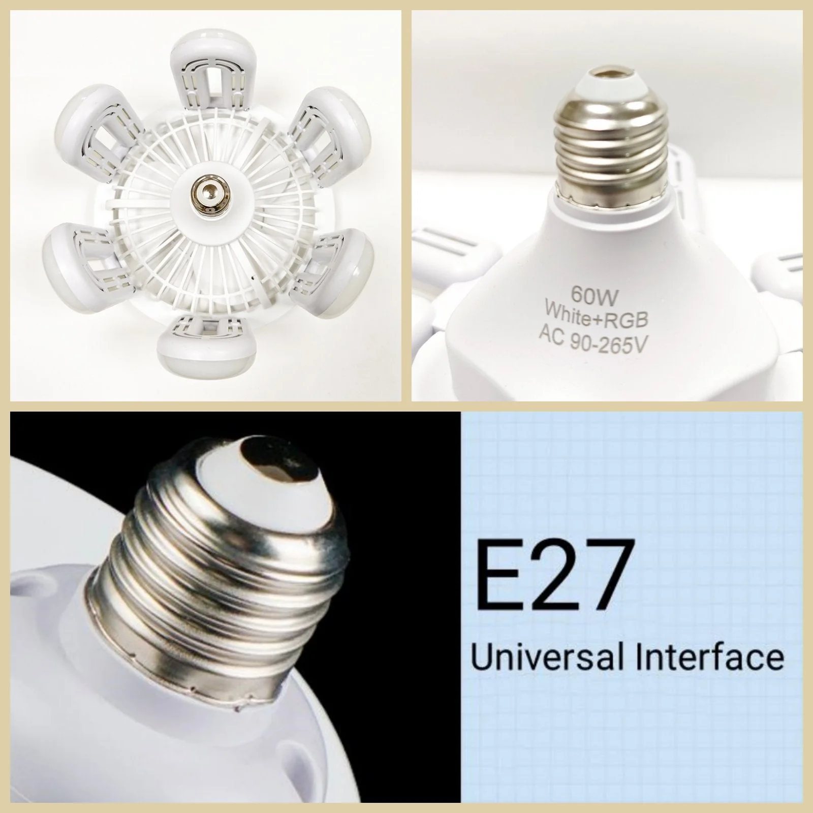 2 in 1 6 Light Foldable Fan - Image 6