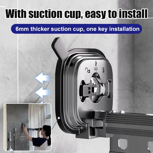 Suction Cup Wall Mount Folding Clothes Drying Rack - Image 3