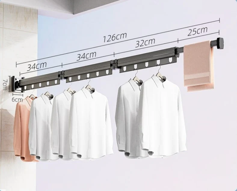 Suction Cup Wall Mount Folding Clothes Drying Rack - Image 7