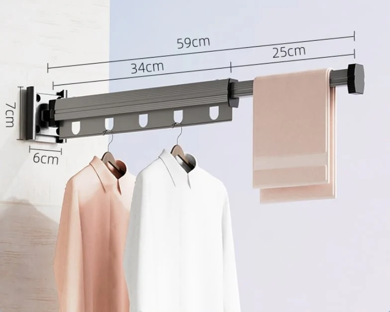 Suction Cup Wall Mount Folding Clothes Drying Rack - Image 8