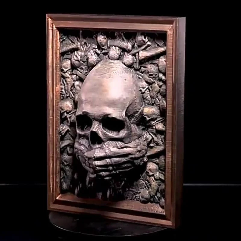 Framaskull 3D Halloween Three Wise Skulls Framed Picture - Image 5