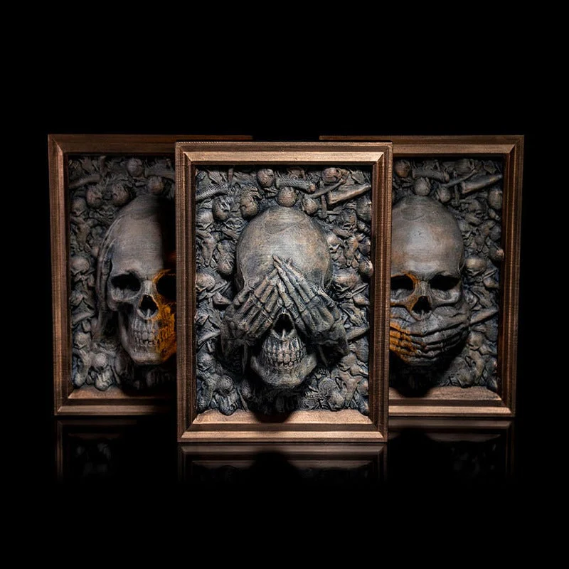 Framaskull 3D Halloween Three Wise Skulls Framed Picture - Image 8