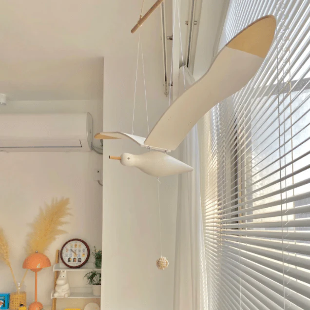 Handmade Wooden Seagull Hanging Ornament - Image 2