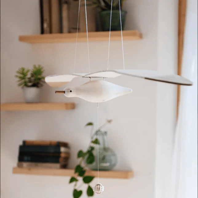 Handmade Wooden Seagull Hanging Ornament - Image 3