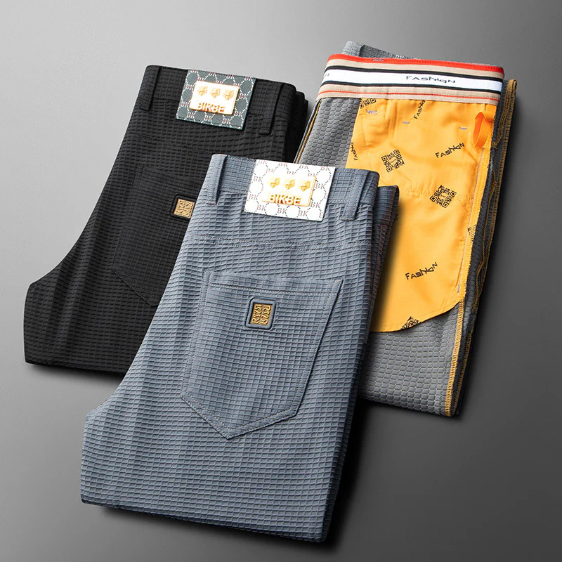 High-end ice silk high elastic straight anti-wrinkle men's trousers - Image 7