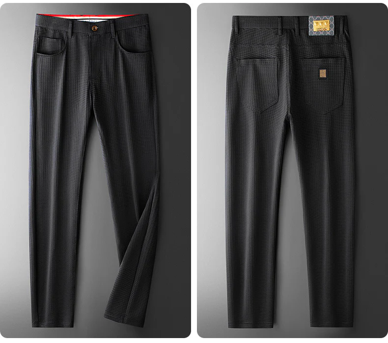 High-end ice silk high elastic straight anti-wrinkle men's trousers - Image 8