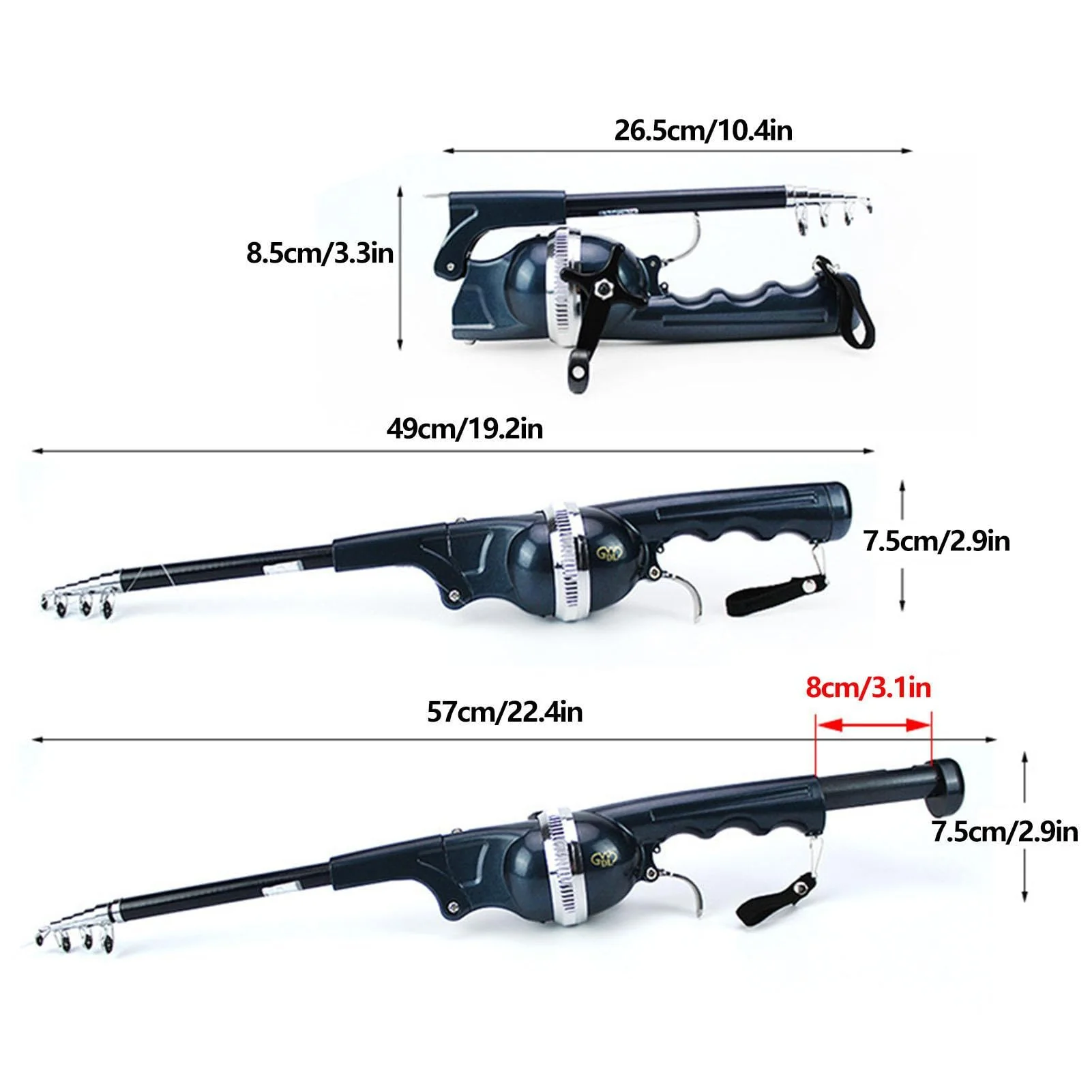 High Quality Folding Fishing Rod With Line Portable Pocket Throwing Rock Telescopic And Reel - Image 8