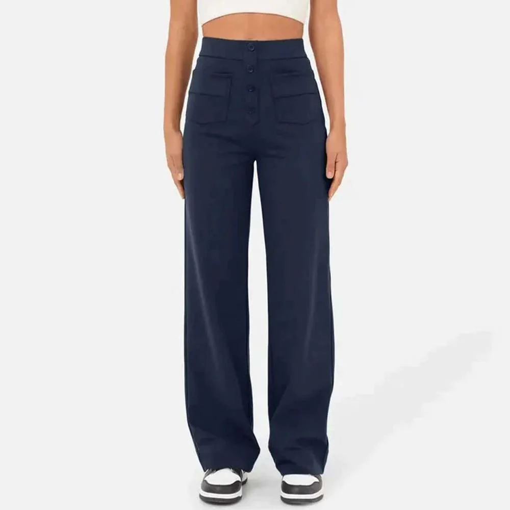 High-waisted Elastic Casual Trousers - Image 16