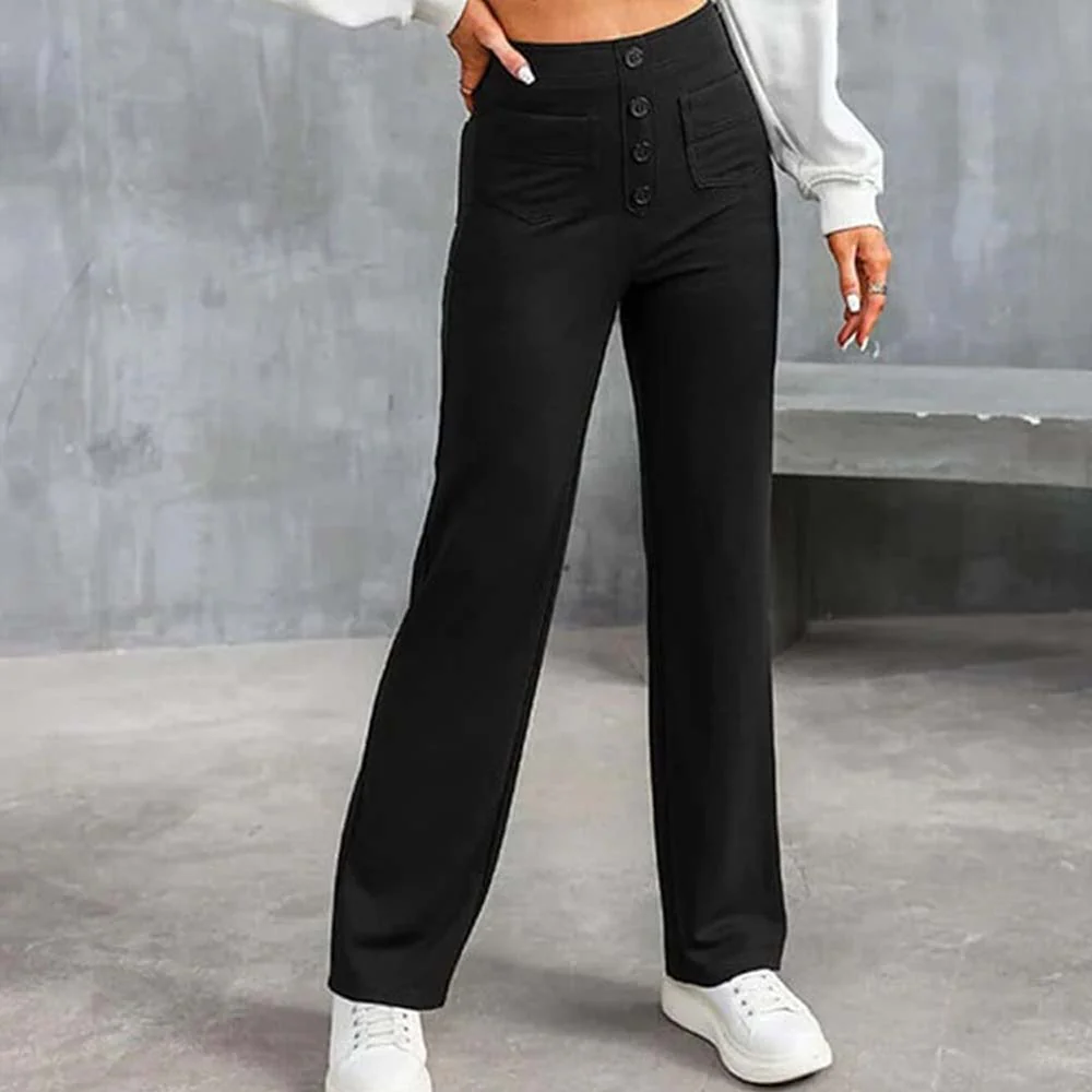 High-waisted Elastic Casual Trousers - Image 4