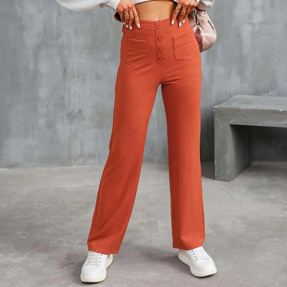 High-waisted Elastic Casual Trousers - Image 6