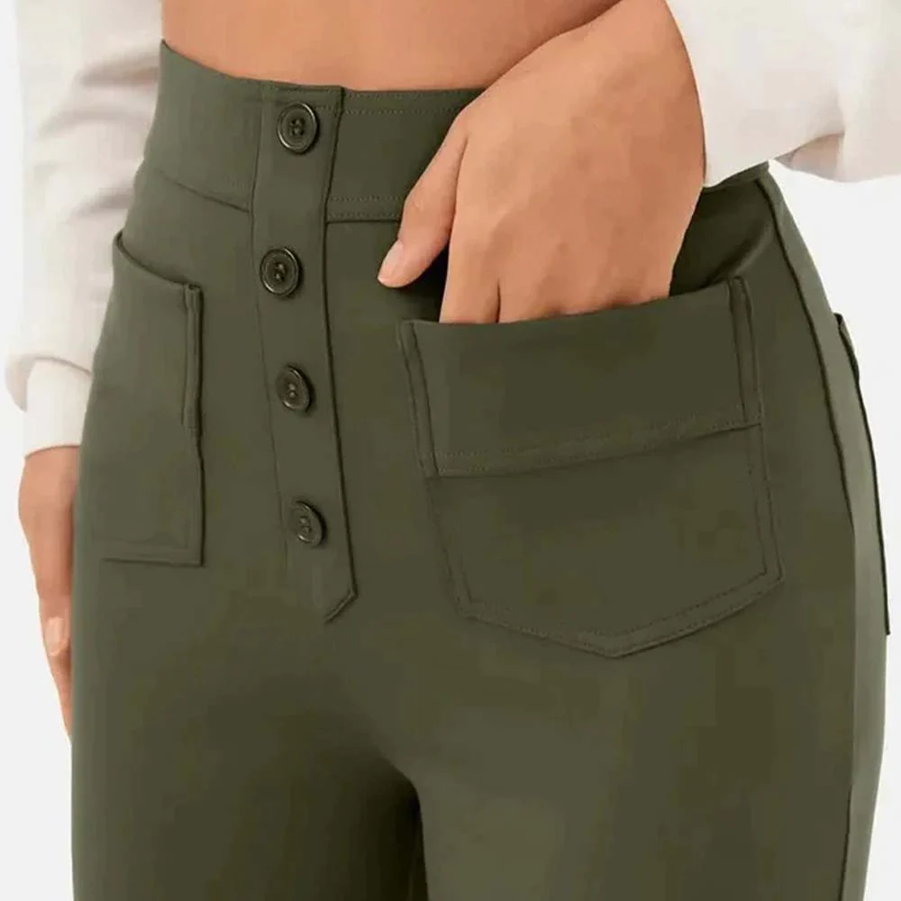 High-waisted Elastic Casual Trousers - Image 8