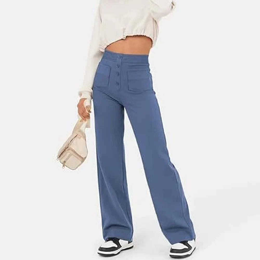High-waisted Elastic Casual Trousers - Image 9