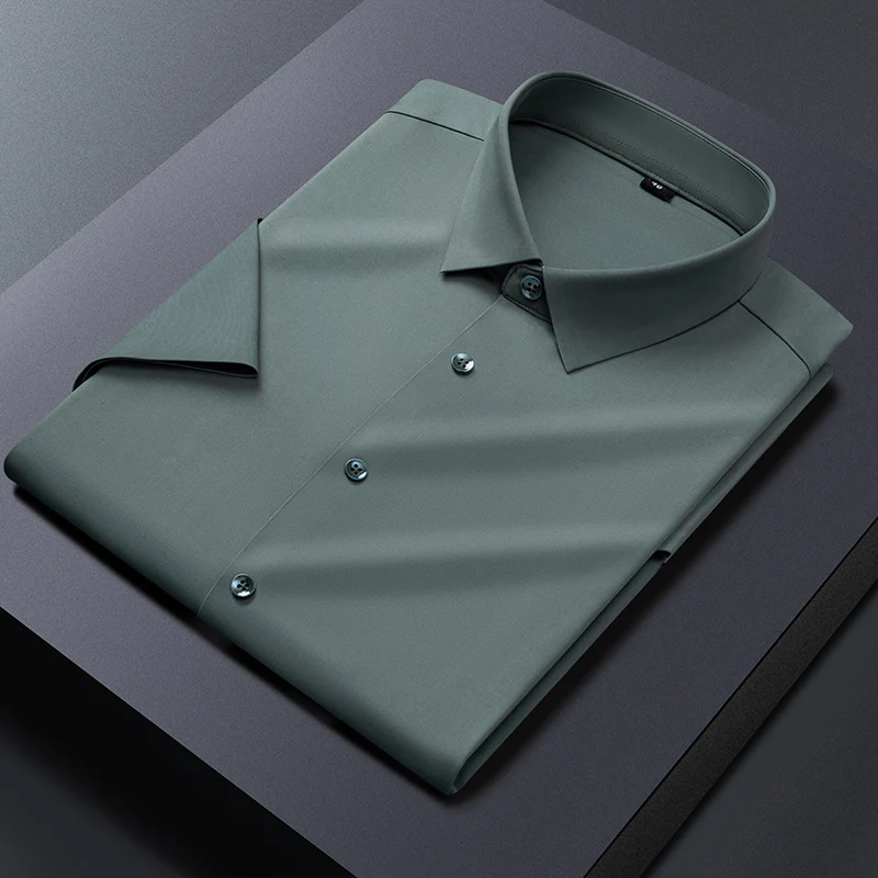 Ice Silk Seamless Stretch Shirt - Image 8
