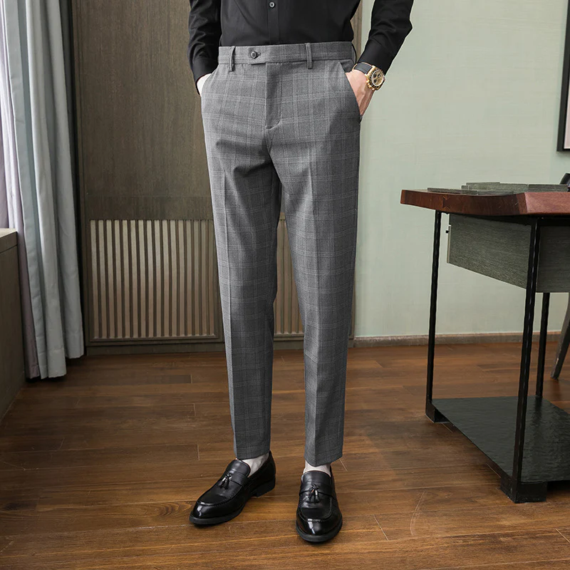 Korean style business casual plaid trousers - Image 3