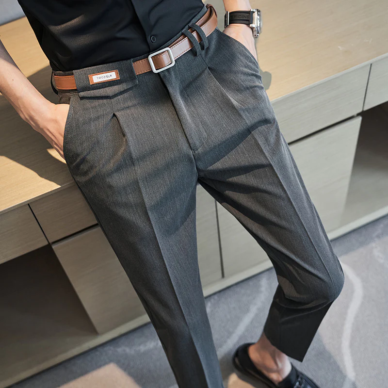 Korean style slim fit suit pants, no ironing - Image 4
