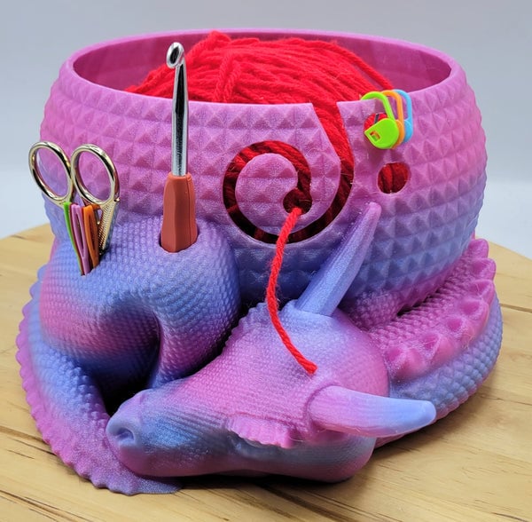 Large Fantasy Dragon and Egg Fantasy Bowl Knitting or Crochet Bowl - Image 10
