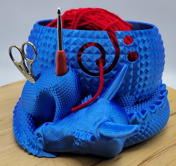 Large Fantasy Dragon and Egg Fantasy Bowl Knitting or Crochet Bowl - Image 11