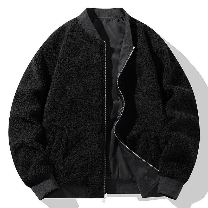 Men's baseball jacket American casual workwear retro double-sided pilot jacket autumn and winter plus velvet warm - Image 5