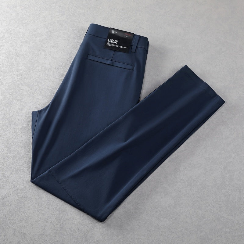 Men's business casual trousers mid-rise elastic straight-leg trousers - Image 7