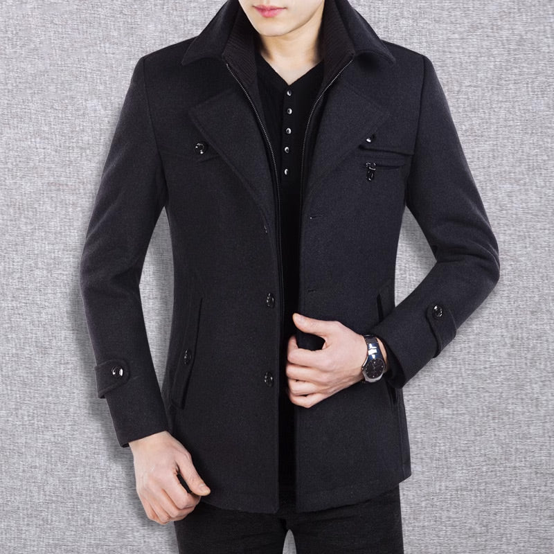 Men's Business Tweed Coat - Image 2