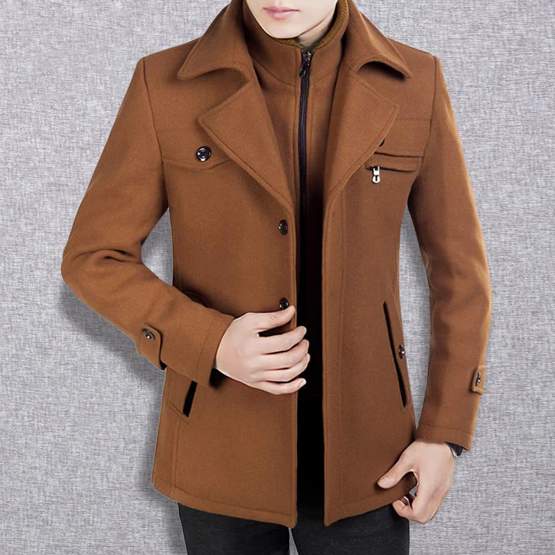 Men's Business Tweed Coat - Image 3